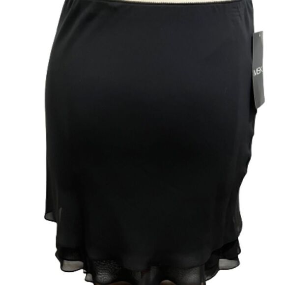 NWT MSK Clothing, Ltd. tiered ruffle black skirt - L - Picture 3 of 12